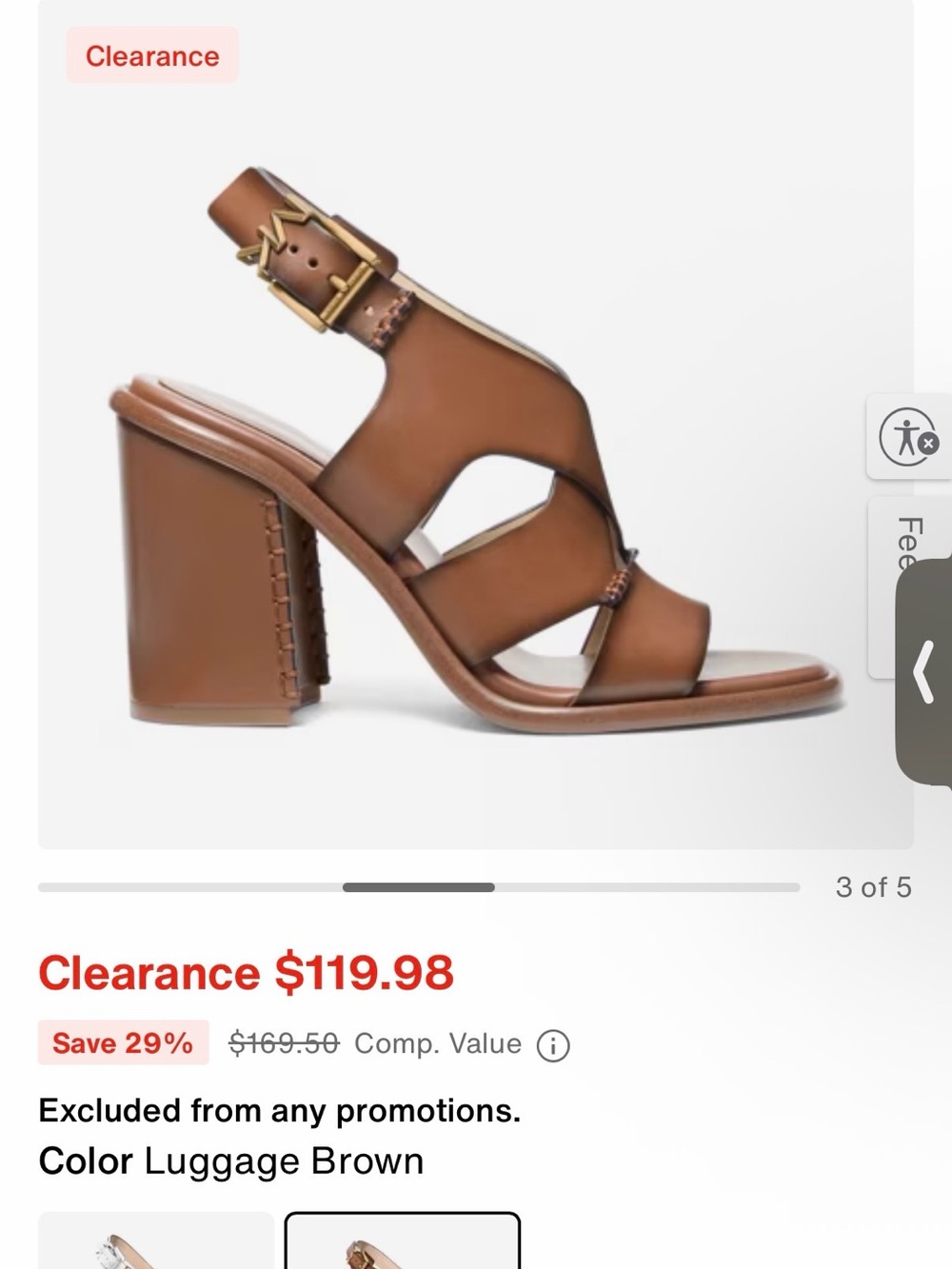 Michael Kors “RAVEN” Burnished leather block heel sandals - Picture 10 of 11